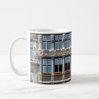 Close up of windows of famous guildhalls in Grote  Coffee Mug