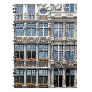 Close up of windows of famous guildhalls in Grote  Notebook