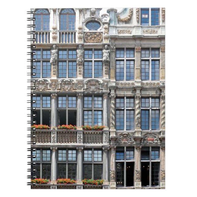 Close up of windows of famous guildhalls in Grote  Notebook (Front)