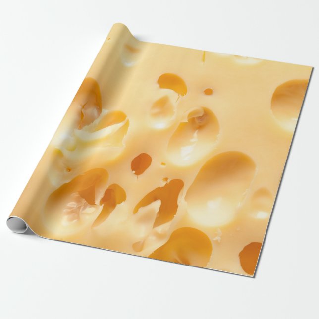 Close up of yellow cheese. This file is cleaned an Wrapping Paper (Unrolled)