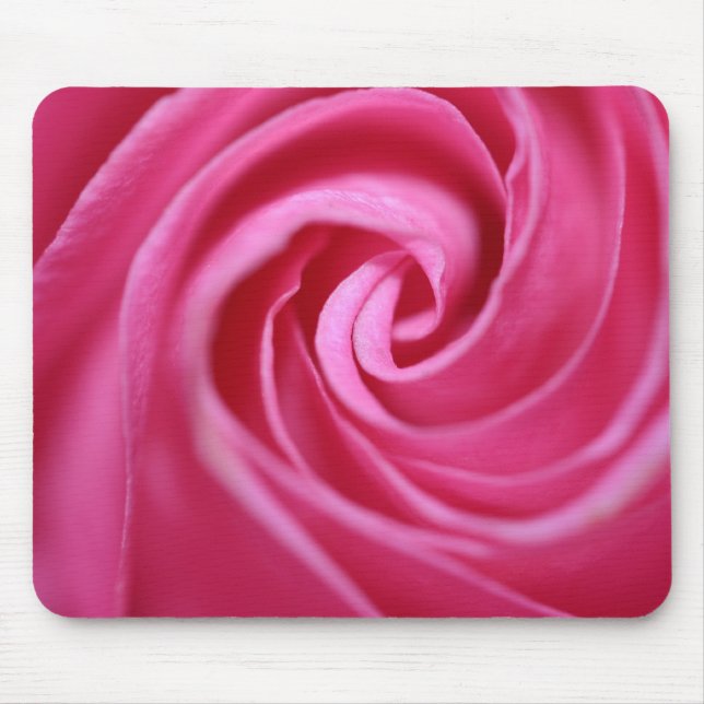 Close up on a pink rose mouse pad (Front)