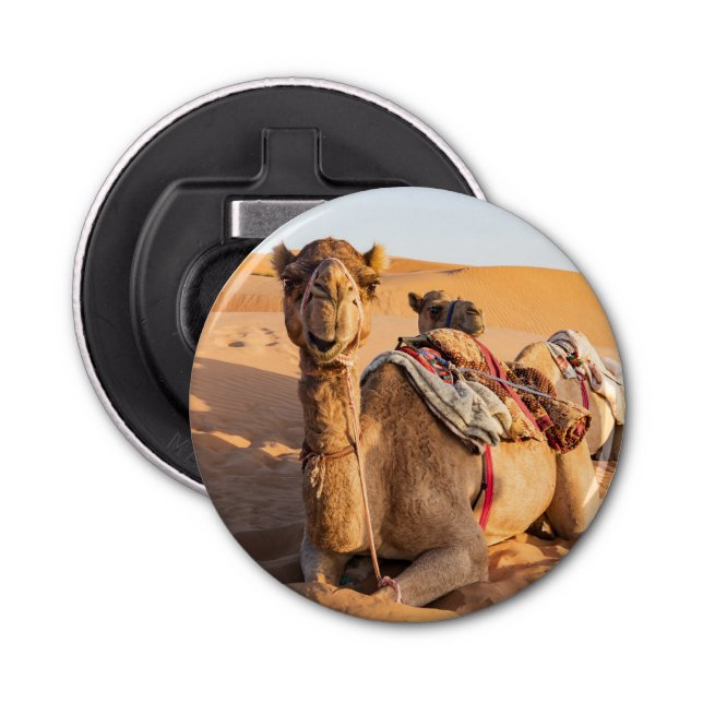 Close-up on Camel in Oman desert Bottle Opener (Front)