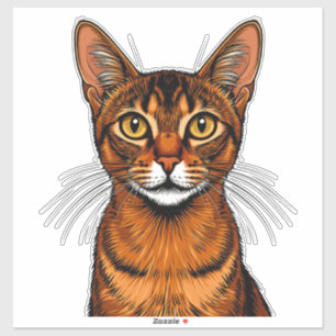 Close-Up Orange Tabby Abyssinian Cat Portrait
