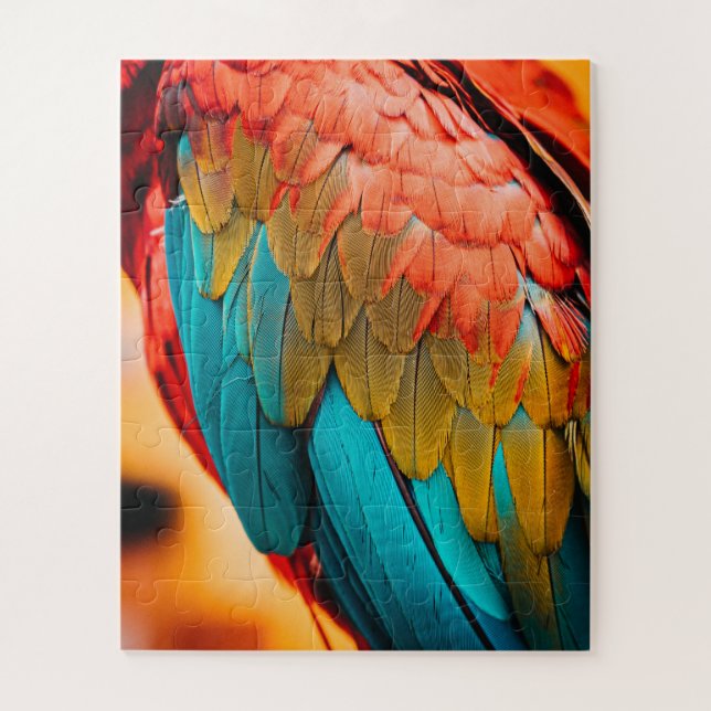 Close Up Parrot Bird Feathers Jigsaw Puzzle (Vertical)