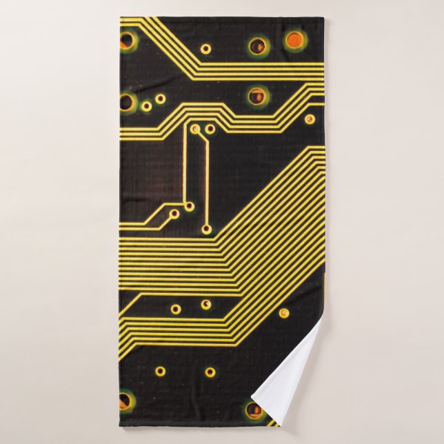 Close up photo of circuit boardbackground,abstract (Serviette de bain)