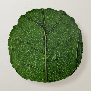 Close up photo of leaf round pillow