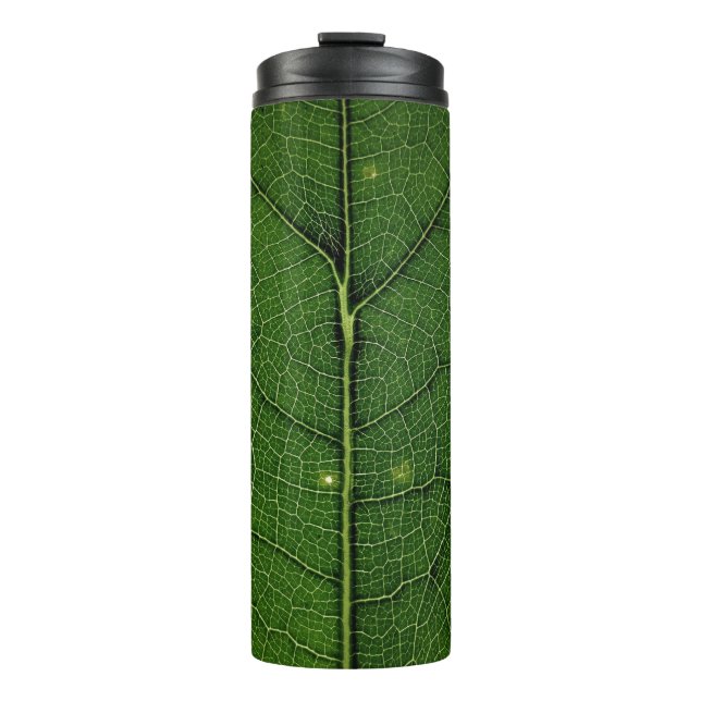 Close up photo of leaf thermal tumbler (Front)