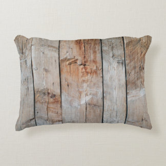 Close up photo of wooden panel accent pillow