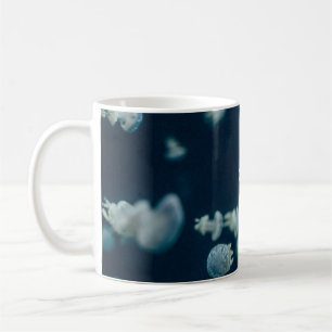 CLOSE-UP PHOTOGRAPHY OF JELLYFISH COFFEE MUG