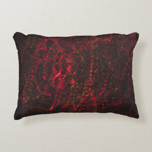 Close-up photography of red lights accent pillow