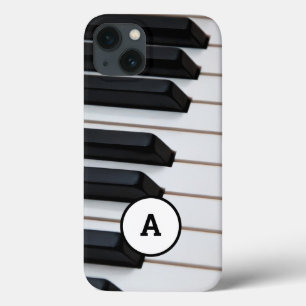 Close-Up Piano Keys with Monogram iPhone 13 Case
