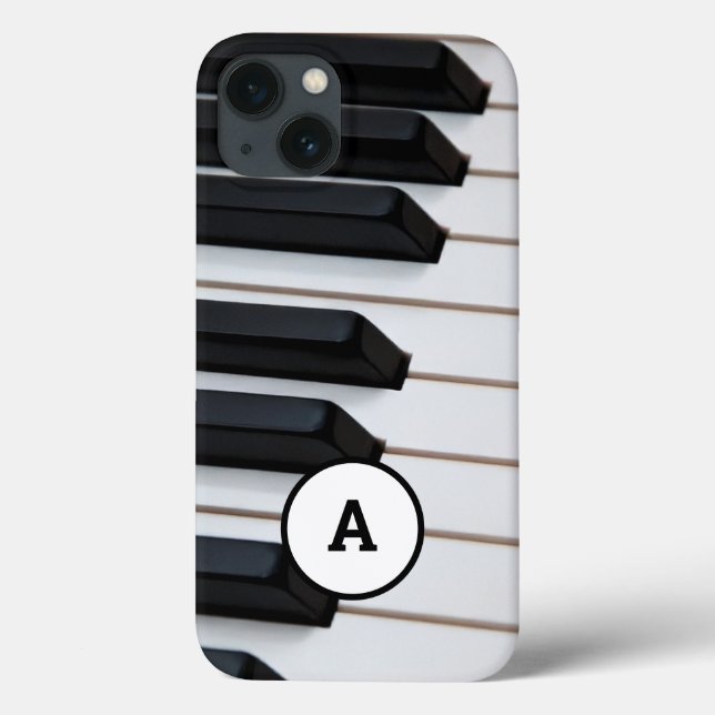 Close-Up Piano Keys with Monogram Case-Mate iPhone Case (Back)