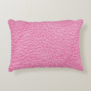 Close-up pink leather, textured background. accent pillow