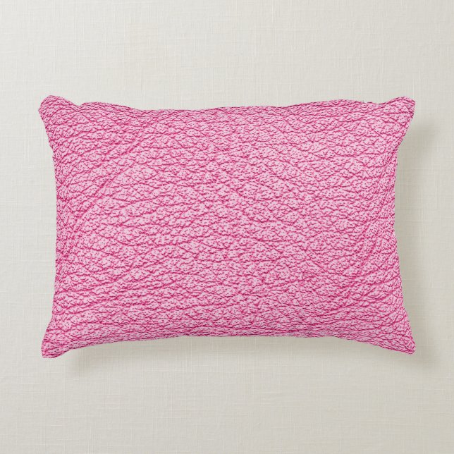 Close-up pink leather, textured background. accent pillow (Front)