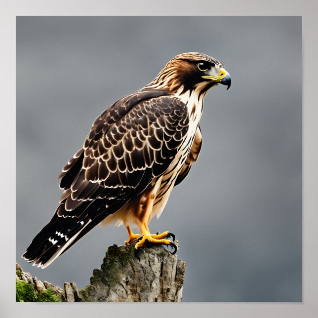 Close-up Portrait of a Hawk Poster (Front)