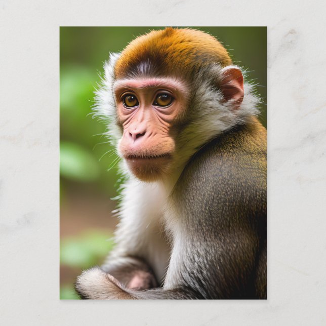 Close-up Portrait of a Monkey Postcard (Front)