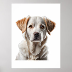 Close-Up Portrait of a Sweet-Faced Dog Poster