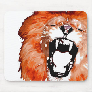 Close-up Roaring Lion Artwork Mouse Pad
