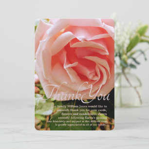 Close up Rose Pink Rose Thank You Card
