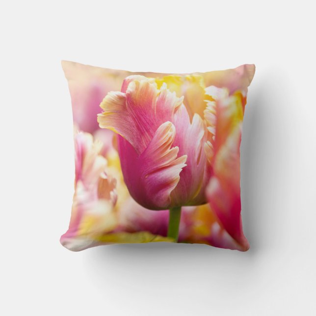 Close-up Tulips Throw Pillow (Front)