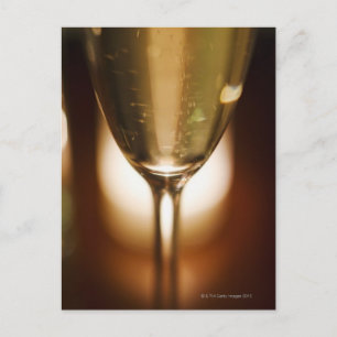 Close-up view of champagne glass postcard