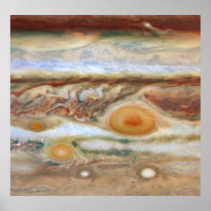 Close Up View of Planet Jupiter's Big Red Spot Poster