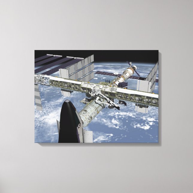 Close up view of the Shuttle docked Canvas Print (Front)
