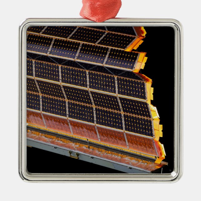 Close-up view of the solar arrays metal ornament (Front)