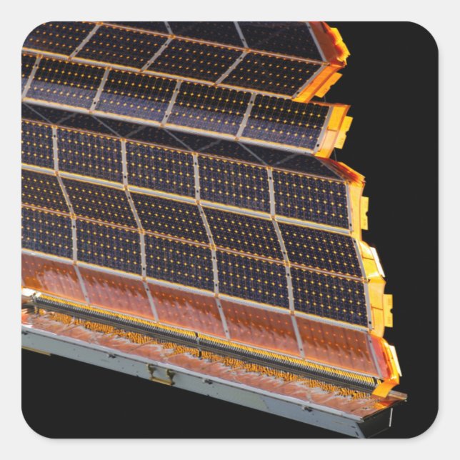 Close-up view of the solar arrays square sticker (Front)