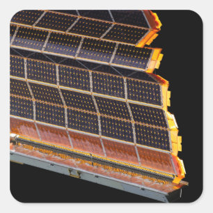 Close-up view of the solar arrays square sticker