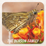 Close-up Wild Moth Square Paper Coaster<br><div class="desc">An ideal accessory for the coffee table or just to use as a display,  this lovely picture would really stand out. The text can be changed to suit your own requirements.

Photograph by Jean Beaufort</div>