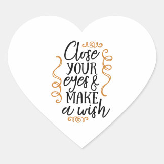 close your eyes and make a wish heart sticker