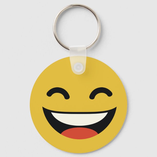 Close your eyes laughing emoji keychain (Front)