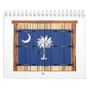 Closed Barn Door With South Carolina State Flag Calendar