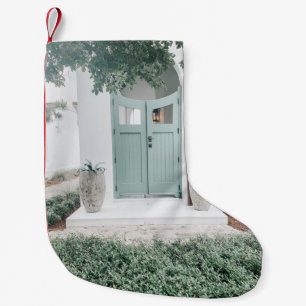 CLOSED DOOR DURING DAYTIME SMALL CHRISTMAS STOCKING
