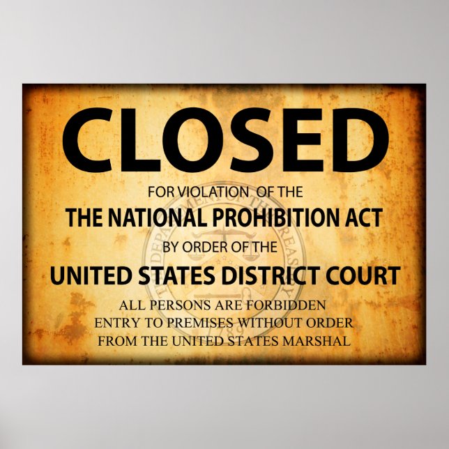 CLOSED ESTABLISHMENT PROHIBITION SIGN (Front)