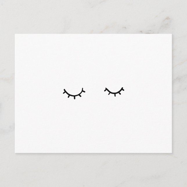Closed eyes, just eyelashes postcard (Front)