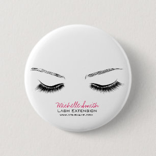 Closed eyes long lashes lash extension 2 inch round button