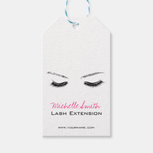 Closed eyes long lashes lash extension gift tags