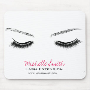 Closed eyes long lashes lash extension mouse pad
