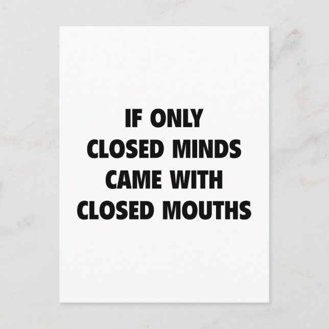 Closed Minds Postcard (Front)