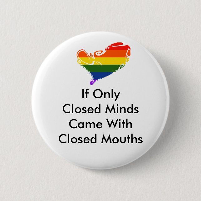 Closed Minds.. Pride 2 Inch Round Button (Front)