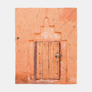 Closed wooden window in traditional moroccan house fleece blanket