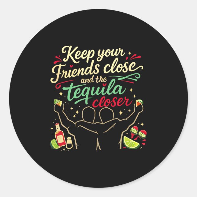 Closer party crew quote script graphic Closer part Classic Round Sticker (Front)