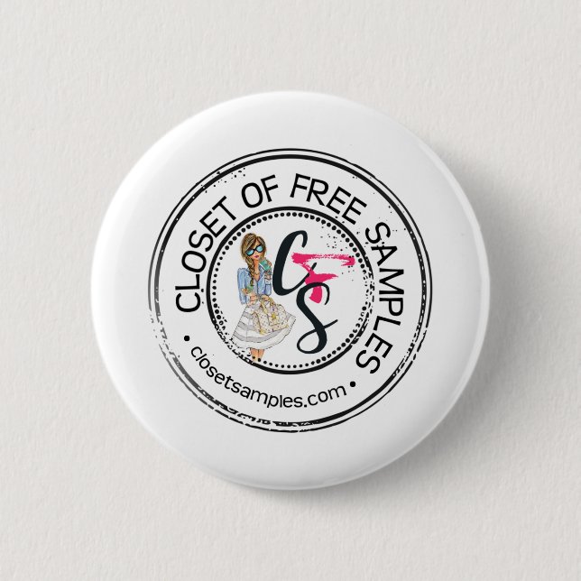 Closet of Free Samples 2 Inch Round Button (Front)