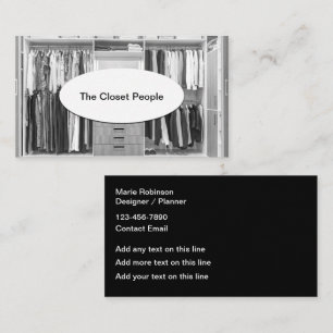 Closet Organizing And Design Business Cards