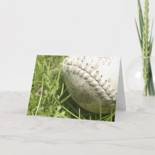 Closeup Baseball Fathers Day Card