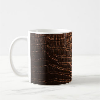Closeup: crocodile leather texture. coffee mug