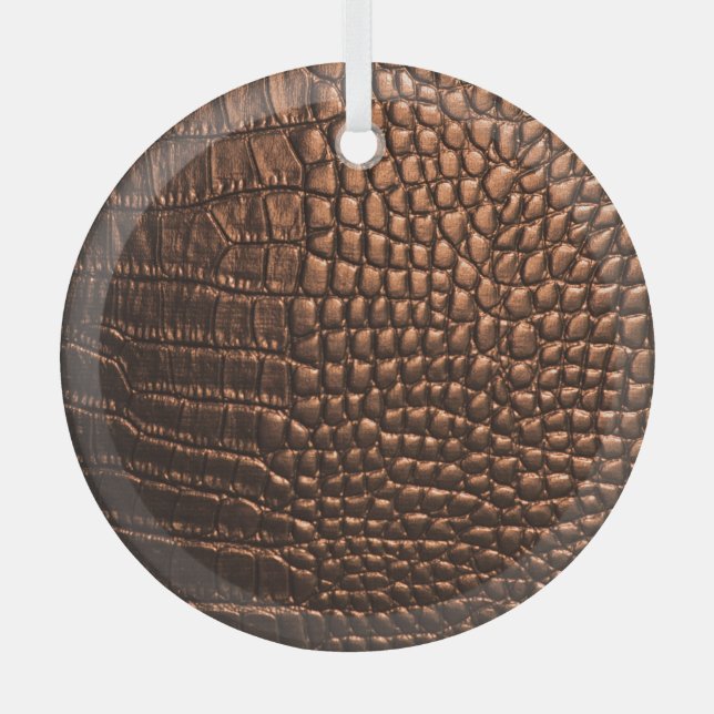 Closeup: crocodile leather texture. glass ornament (Front)