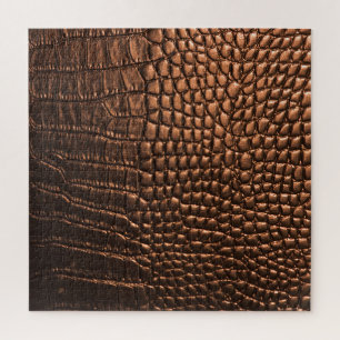 Closeup: crocodile leather texture. jigsaw puzzle